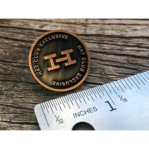 Hat Club Exclusive Pin H Weathered Tarnished Brass Colored 1" inch Lapel Hat Pin